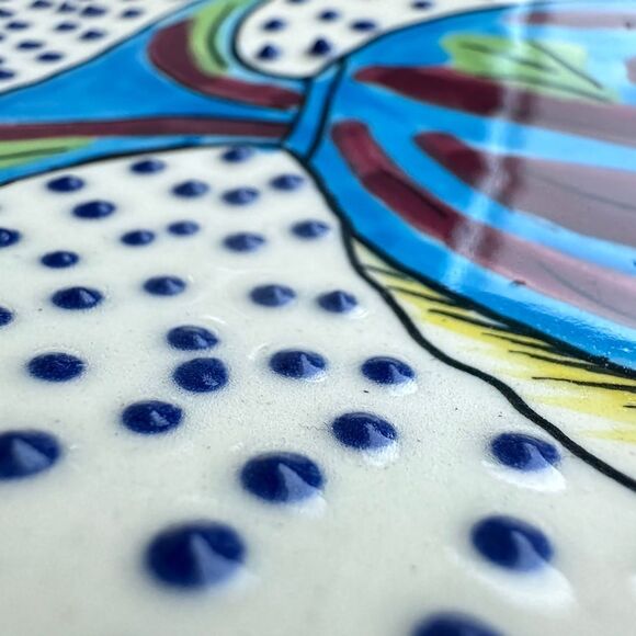 Hand Painted Mexican Fish Plate, 12 inches - Picture 5 of 5